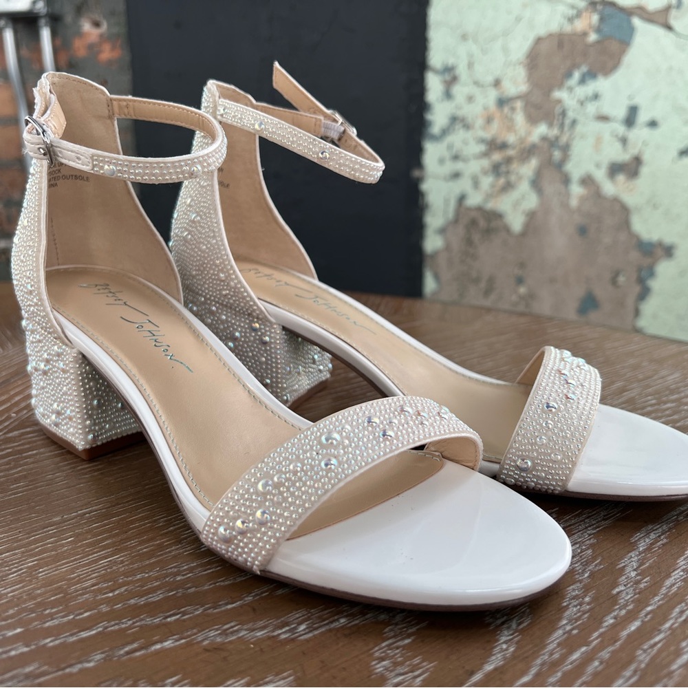 Betsey Johnson Mari Heels, size 7 wide.